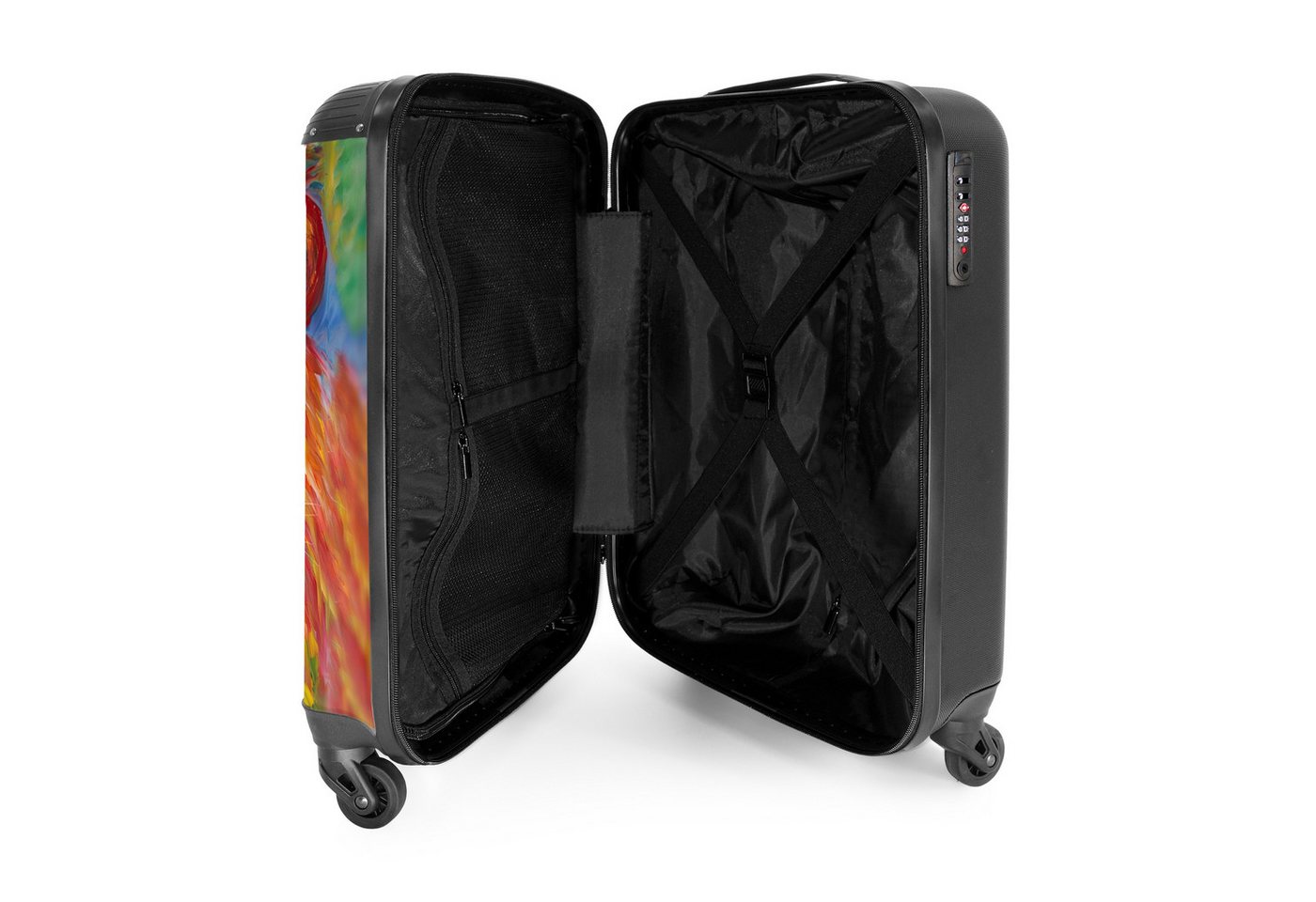 NoBoringSuitcases.com© Hartschalen-Trolley Porträt eines Löwen in bunter Ölfarbe 55x35x20cm, 4 Rollen, Reisetasche mit Rollen, Koffer Handgepäck Flugzeug Bild 3