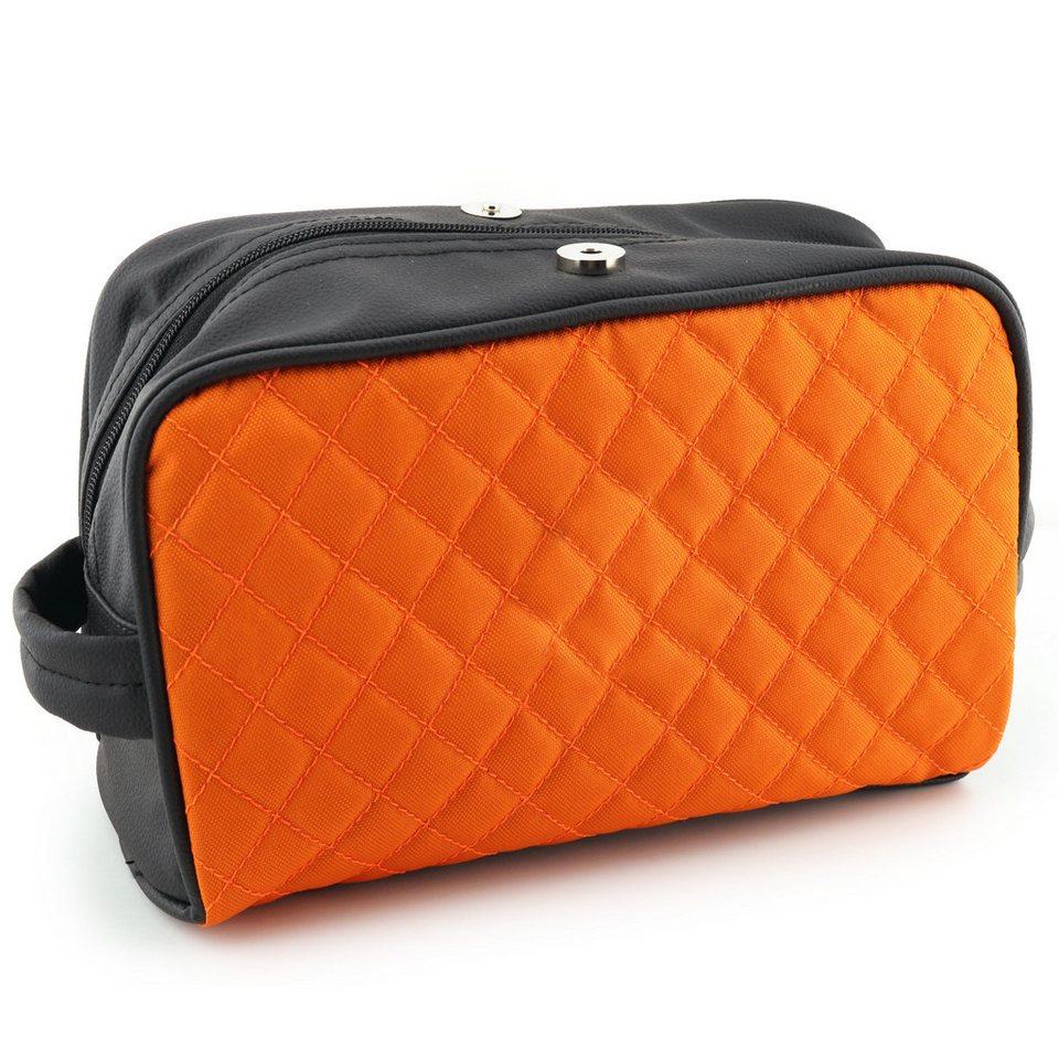 Haryali London Kulturbeutel Reiseset Kosmetiktasche wasserabweisend Essential Bag für Unisex (1-tlg., Reißverschluss und Magnetverschluss), Aus Rindsleder und Canvas für einen edlen Look