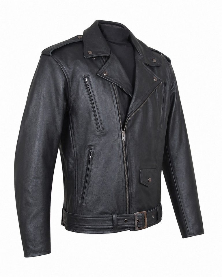 roleff Motorradjacke RO666 - Chopper-Lederjacke im Brando-Stil inklusive Protektoren Bild 2