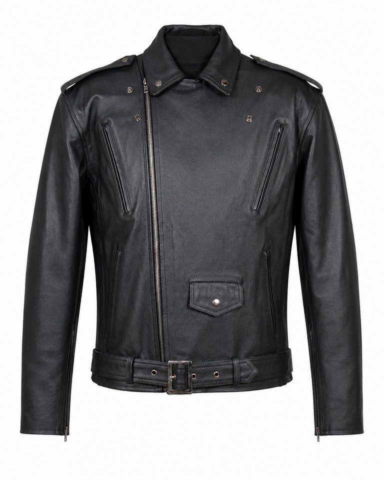 roleff Motorradjacke RO666 - Chopper-Lederjacke im Brando-Stil inklusive Protektoren Bild 3