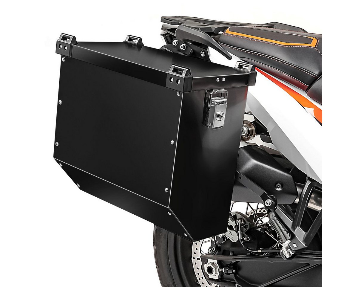 Bagtecs Reisetasche 2x Motorrad Alukoffer # Atlas 36Ltr Aluminium Seitenkoffer schwarz Spa Bild 2