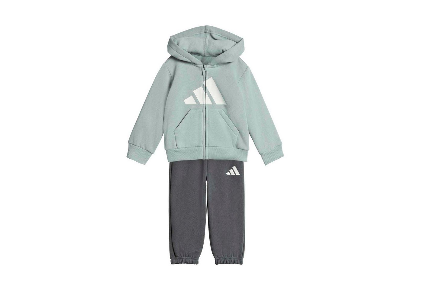 adidas Performance Trainingsanzug Essentials (Baumwolle-Mischung) grün/grau Kleinkinder Bild 5