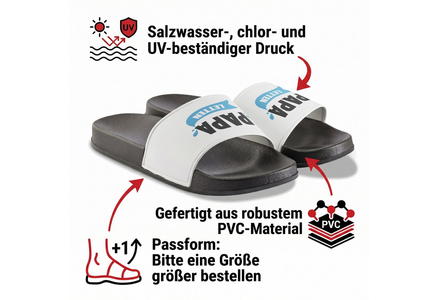 22Feels Papa Geschenk Vatertag Badesandalen Badelatschen Papaletten Herren Badepantolette IN DEUTSCHLAND BEDRUCKT Bild 2