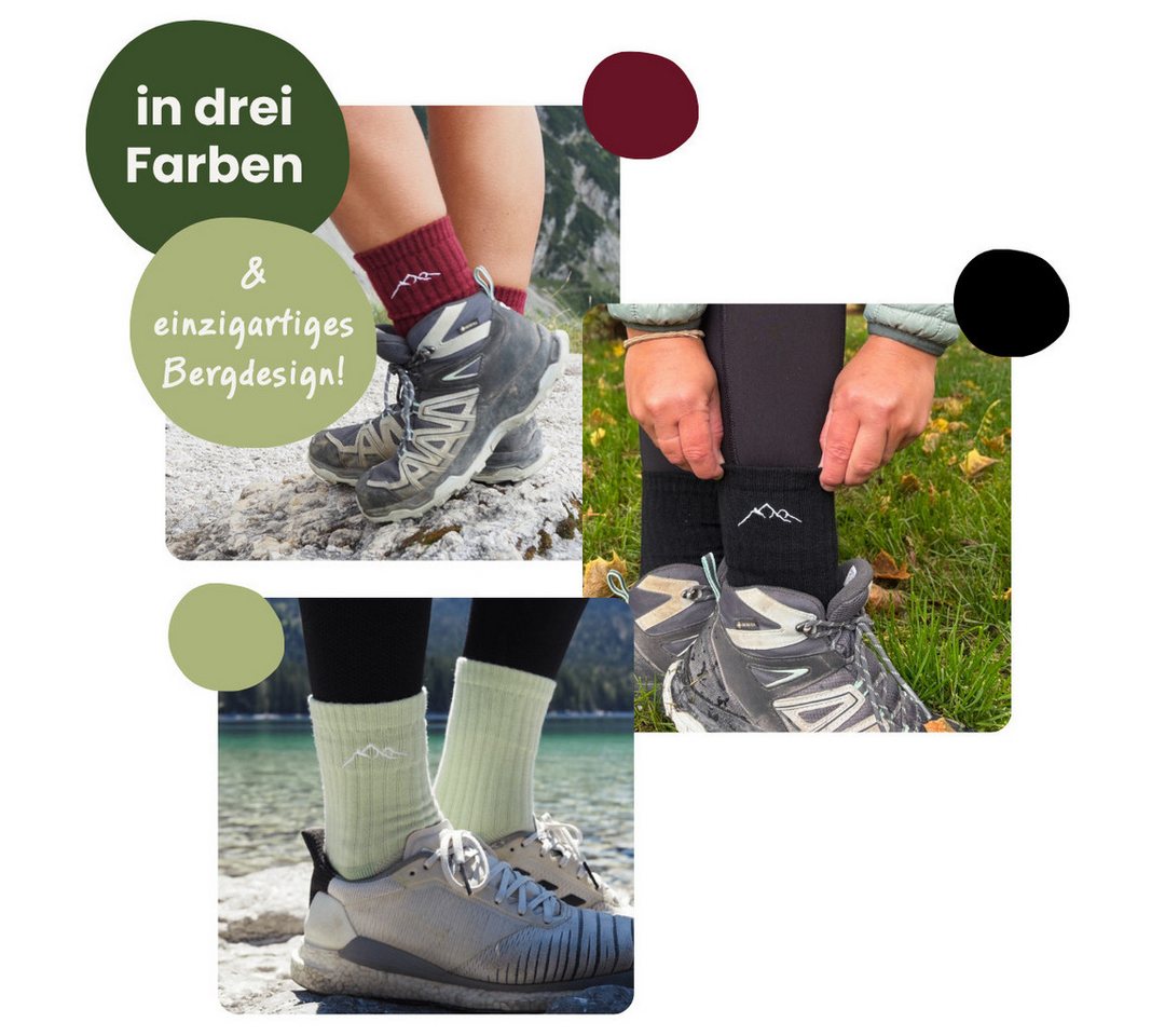Gipfelgaudi Wandersocken Merino Socken, Unisex Socken, Gepolsterte Ferse, schnelltrocknend