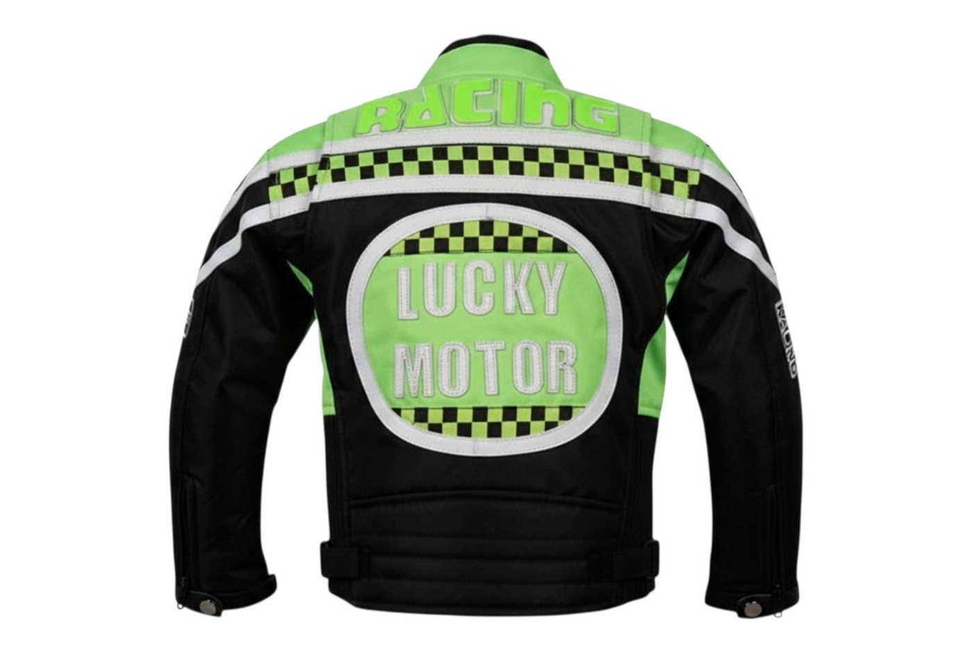 MDM Motorradjacke Kinder Motorradjacke Racing Stil mit Protektoren (Kinder Motorradjacke im Racing Stil mit Protektoren) Kinder Motorradjacke im Racing Stil, 500D Textil