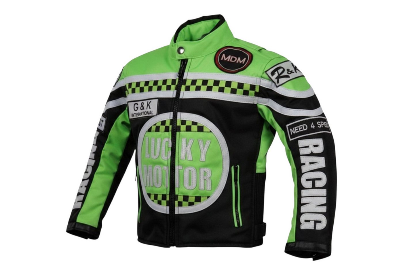 MDM Motorradjacke Kinder Motorradjacke Racing Stil mit Protektoren (Kinder Motorradjacke im Racing Stil mit Protektoren) Kinder Motorradjacke im Racing Stil, 500D Textil Bild 2