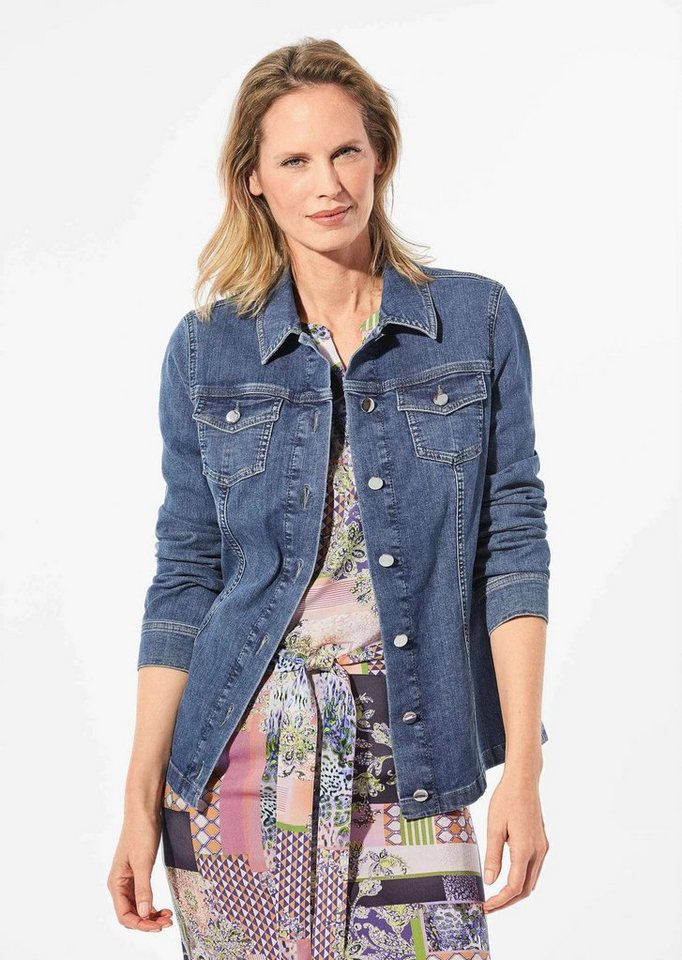 GOLDNER Outdoorjacke Zeitlose Jeansjacke aus Baumwolle Unifarbenes Design mit klassischem Hemdkragen und modernem Bund Bild 5
