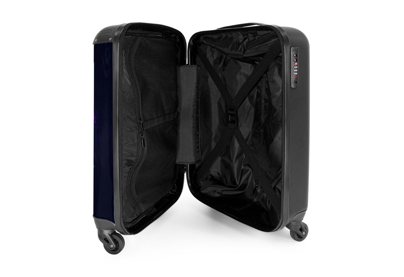 NoBoringSuitcases.com© Hartschalen-Trolley Weltkarte - Bunt - Graffiti 55x35x20cm, 4 Rollen, Reisetasche mit Rollen, Koffer Handgepäck Flugzeug Bild 5