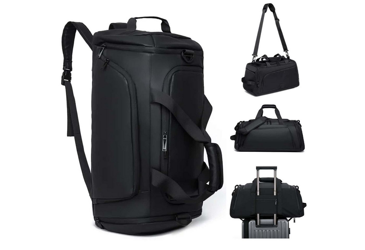 Forrlite Sporttasche Reisetasche mit Schuhfach und Nassfach, verstellbaren Schultergurten (40L Wasserdicht Fitnesstasche Trainingstasche für Herren Damen, Schwarz), Große Kapazität Travel Gym Tasche Duffle Bag Fitnesstasche Bild 4