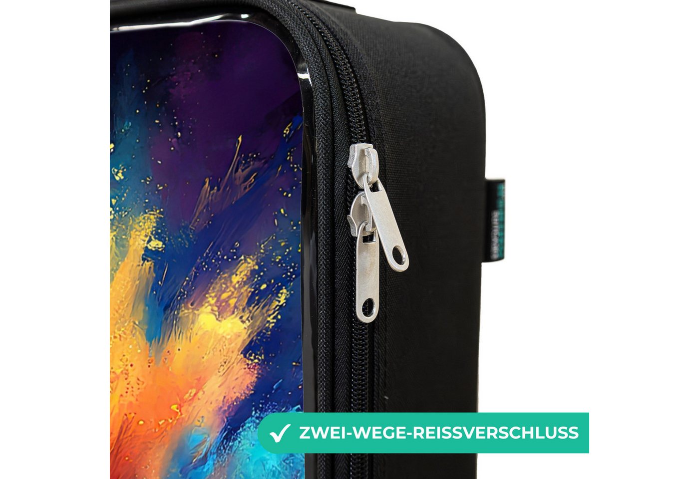 NoBoringSuitcases.com© Kinderkoffer mit leuchtende Räder - Neon - Kugel - Farbenfroh, 2 Rollen, Kinder Koffer Klein, Trolley Handgepäck, Reisekoffer