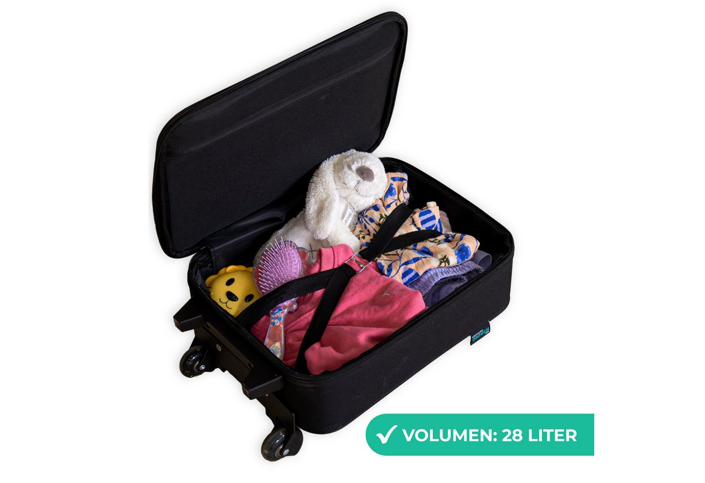 NoBoringSuitcases.com© Kinderkoffer mit leuchtende Räder - Neon - Kugel - Farbenfroh, 2 Rollen, Kinder Koffer Klein, Trolley Handgepäck, Reisekoffer Bild 2