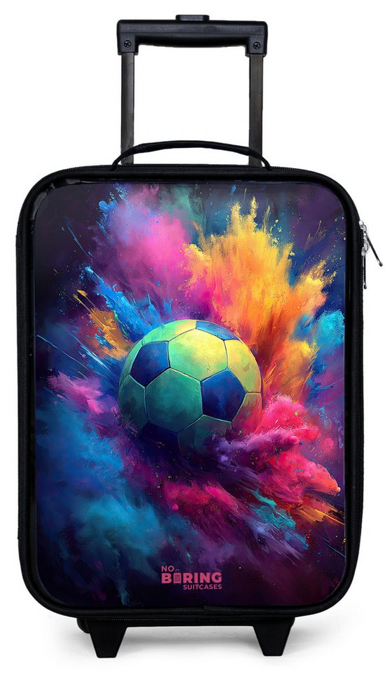 NoBoringSuitcases.com© Kinderkoffer mit leuchtende Räder - Neon - Kugel - Farbenfroh, 2 Rollen, Kinder Koffer Klein, Trolley Handgepäck, Reisekoffer Bild 3
