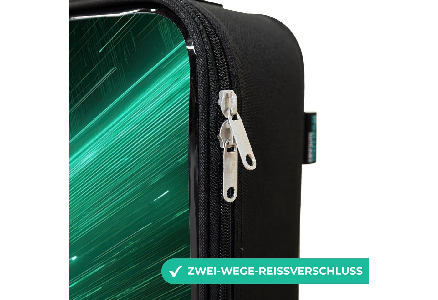 NoBoringSuitcases.com© Kinderkoffer mit leuchtende Räder - Lkw - Neon - Grün - Stadt, 2 Rollen, Kinder Koffer Klein, Trolley Handgepäck, Reisekoffer Bild 3
