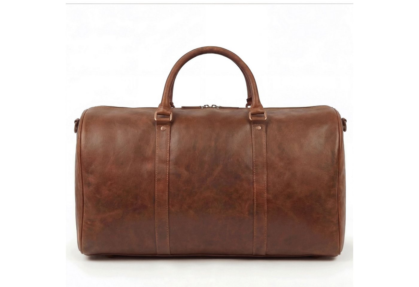 SID & VAIN Reisetasche echt Leder Weekender groß Ledertasche braun SKYLER mit Schuhfach, Echtleder Reisegepäck für Damen & Herren, Sporttasche XL Dunkelbraun Bild 4