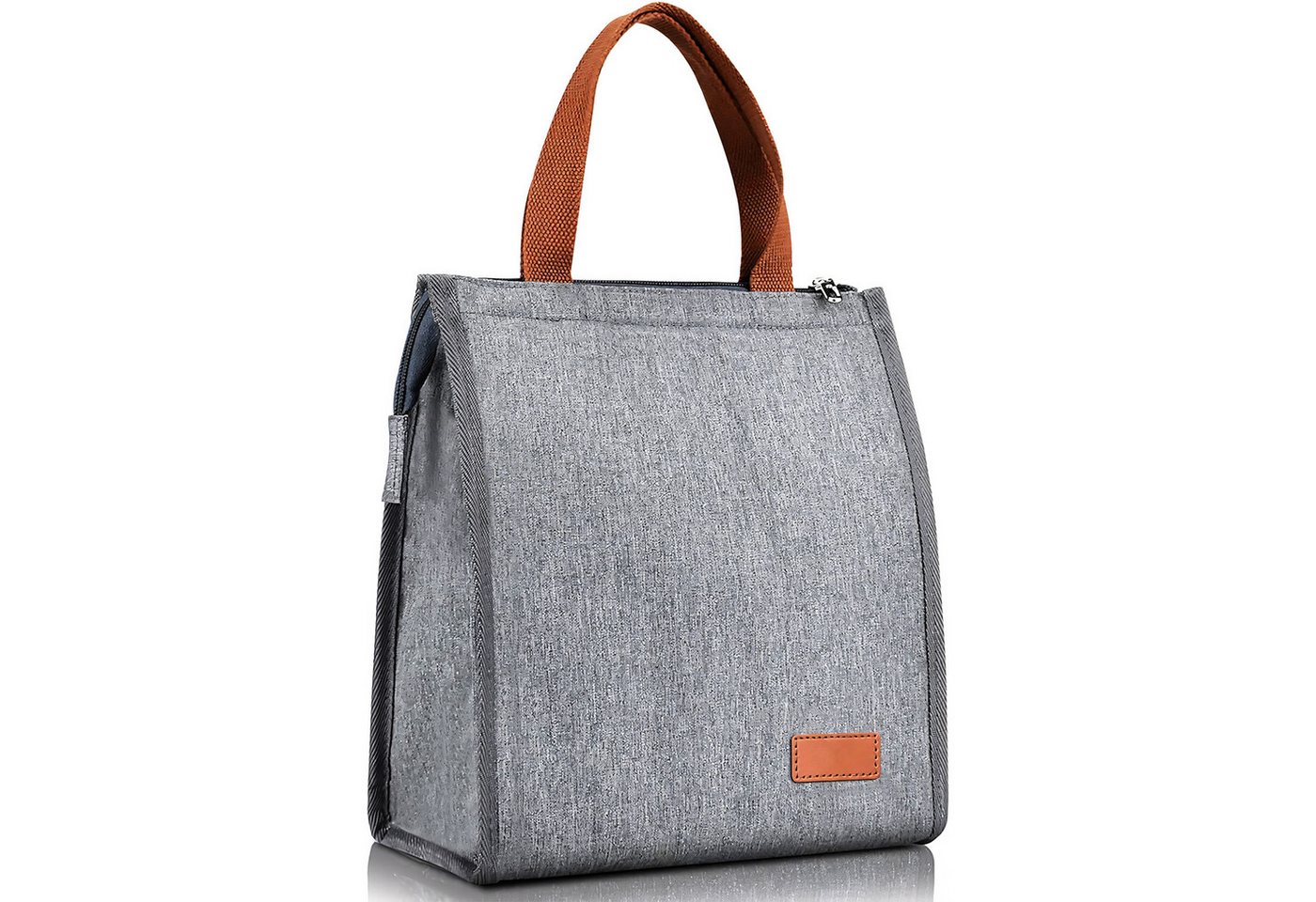 HEYHIPPO Einkaufsshopper Isolierte Lunchtasche–wiederverwendbar, ideal für Arbeit & Reisen,grau, Kühltasche für Mahlzeiten–Thermobeutel für Schule & Büro,24×16×28 cm Bild 5