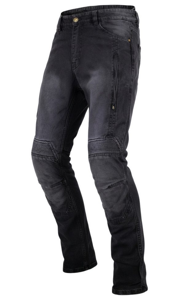 MDM Motorradhose Motorradhose Herren Motorradjeans Grau mit Protektoren, Aramid Motorradjeans Herren mit Aramid Verstärkung