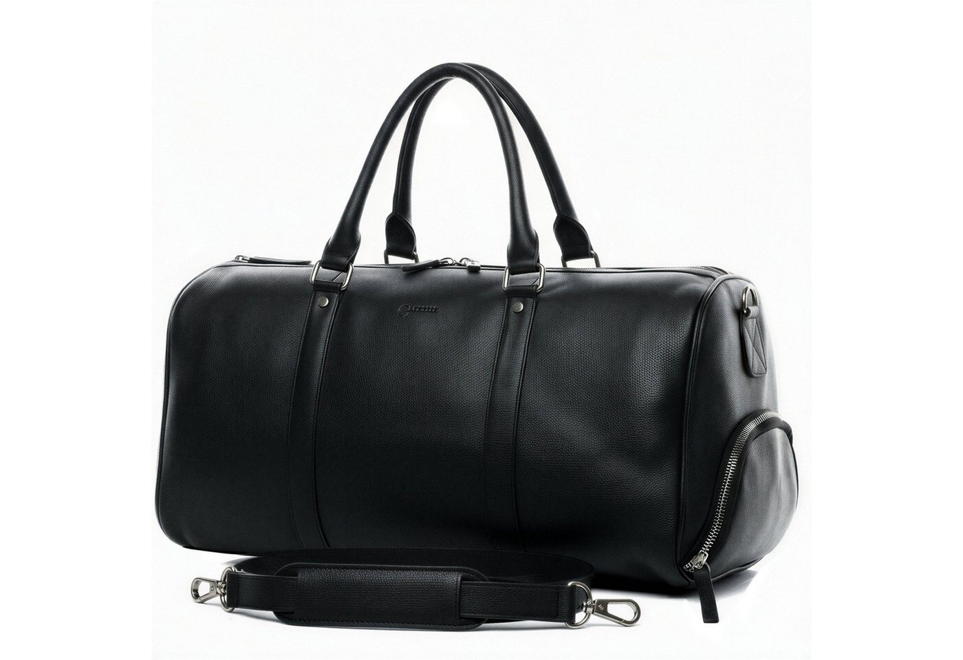 BACCINI Reisetasche echt Leder Weekender groß schwarz-52-cm, Echtleder Reisegepäck für Damen & Herren, Sporttasche XL schwarz Bild 5