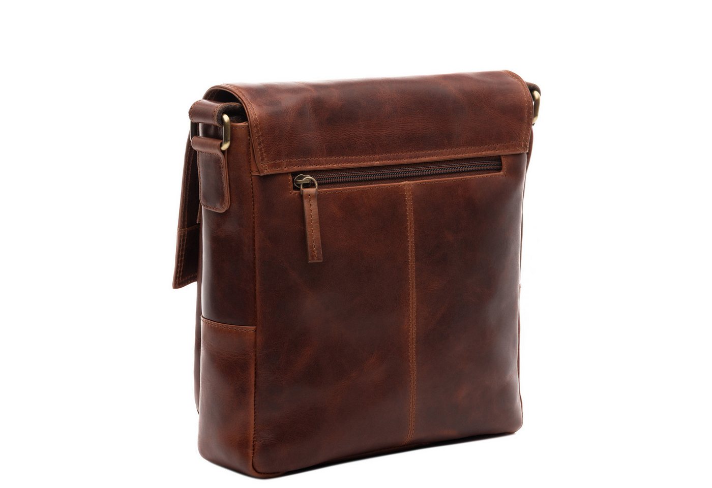 SID & VAIN Messenger Bag echt Leder Ledertasche groß Ledertasche cognac NICO, Umhängetasche echt Leder Unisex, Crossbody Bag hellbraun Bild 4