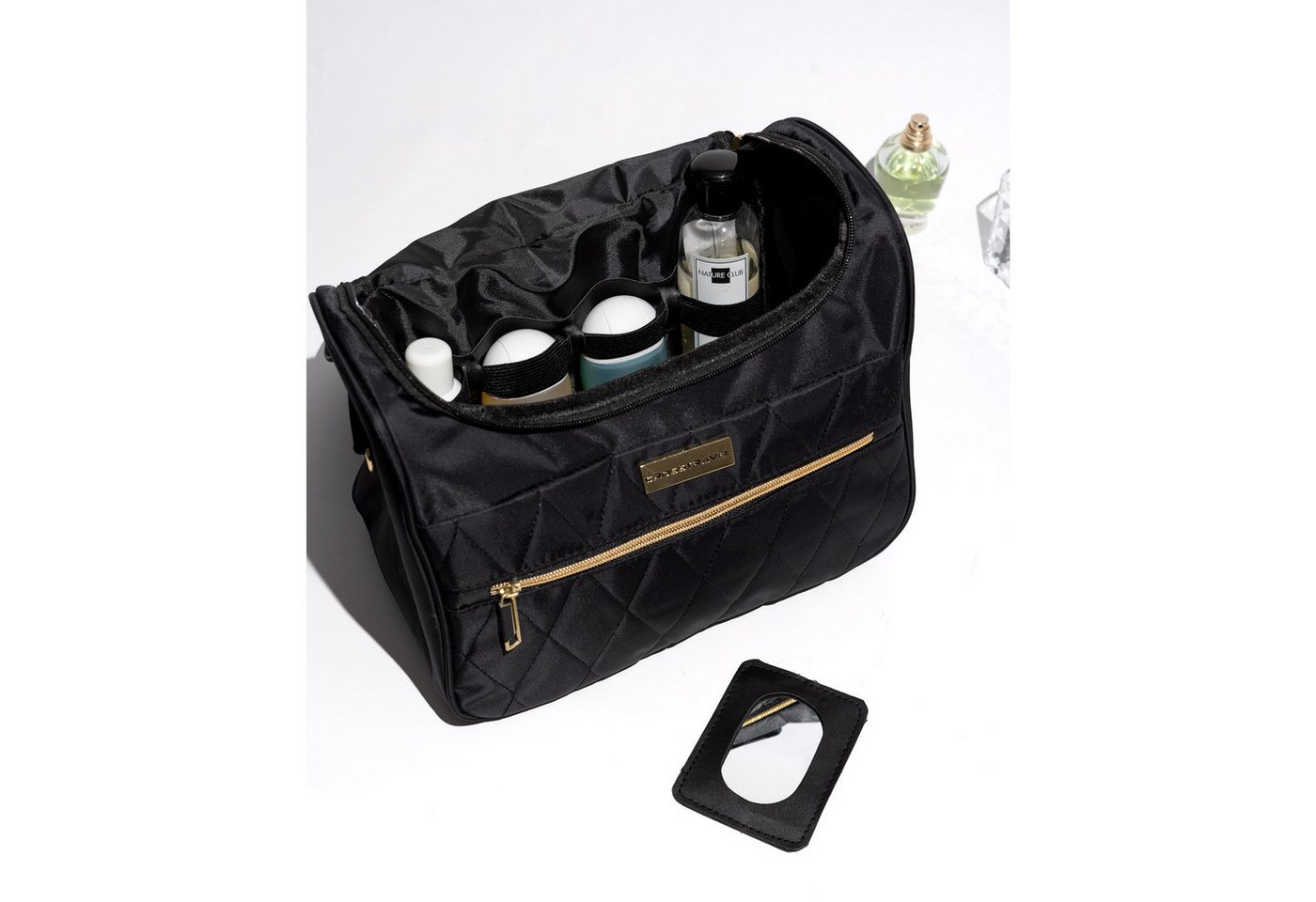 Crosstravel Beautycase Monaco mit Aufsteckfunktion für Reisetasche, Herausnehmbarer Spiegel für schnelle Touch-ups unterwegs Bild 4