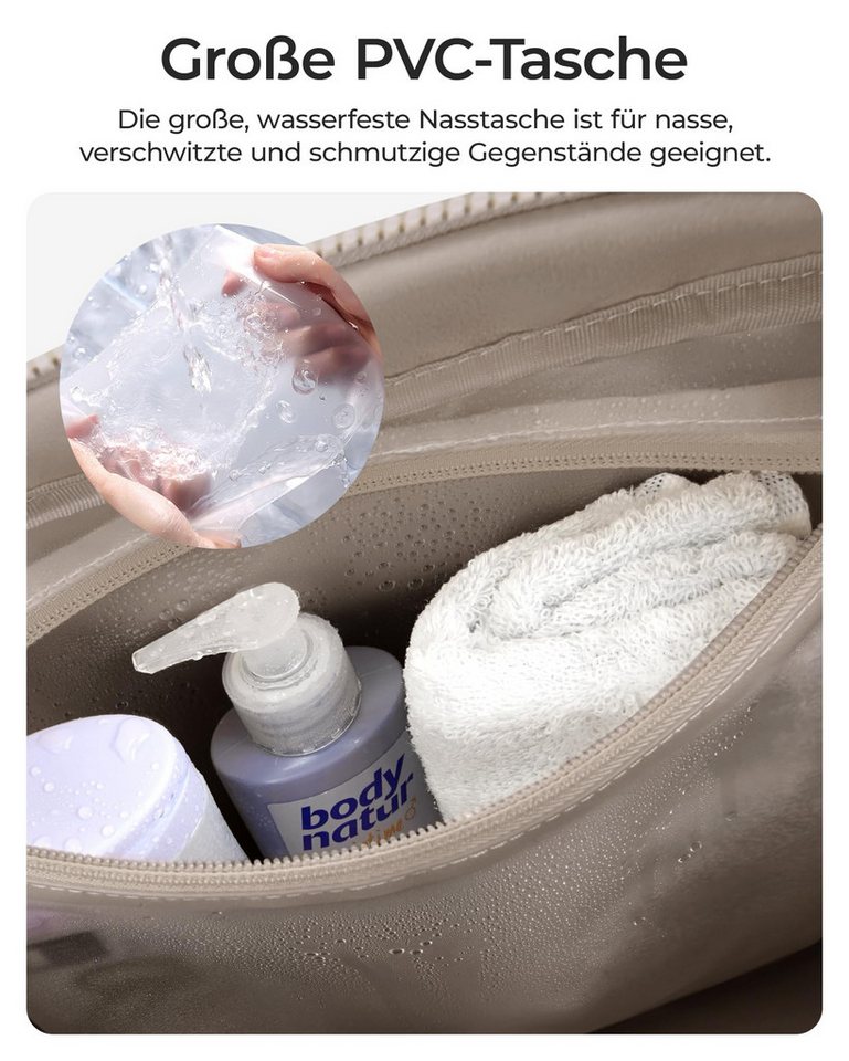ibettertec Reisetasche Puffer Reisetasche, Sporttasche Damen 24L Weekender Wickeltasche (Wasserabweisend Travel Bag Handgepäck Gym Bag Kliniktasche Geburt Krankenhaustasche Mit PVC Nasse Tasche Für Fitness) Bild 3