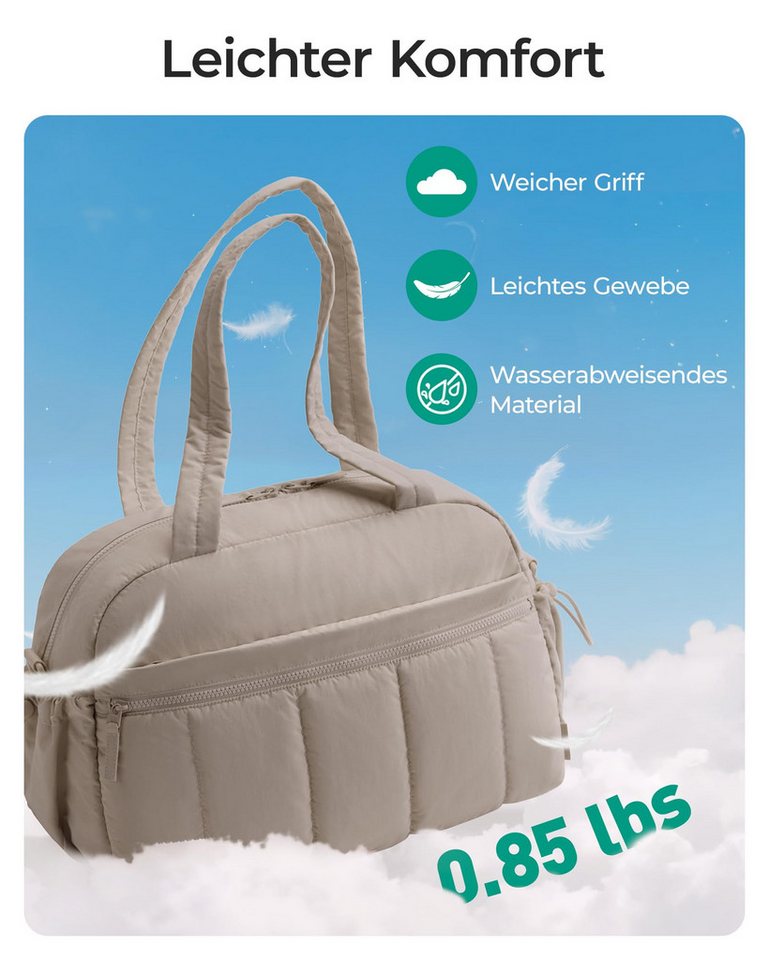 ibettertec Reisetasche Puffer Reisetasche, Sporttasche Damen 24L Weekender Wickeltasche (Wasserabweisend Travel Bag Handgepäck Gym Bag Kliniktasche Geburt Krankenhaustasche Mit PVC Nasse Tasche Für Fitness) Bild 5