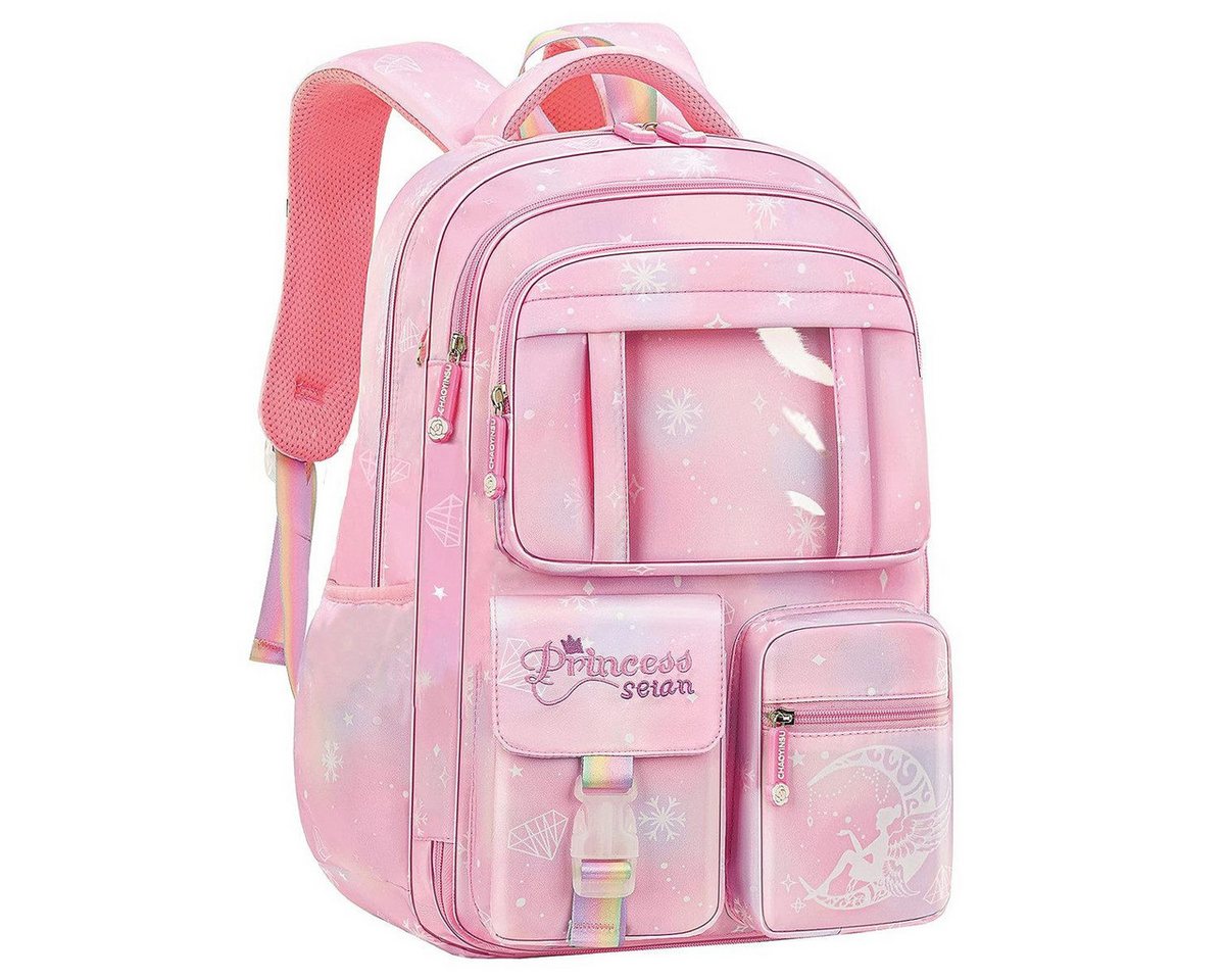 Forrlite Schulrucksack Kinderrucksack Mädchen, Schulranzen mit Großer Kapazität (Schulränzen Madchen 1-6. klasse, Leichte und Wasserdichte Nylon Schultasche), für Kinder Schule oder Reisen Bild 3