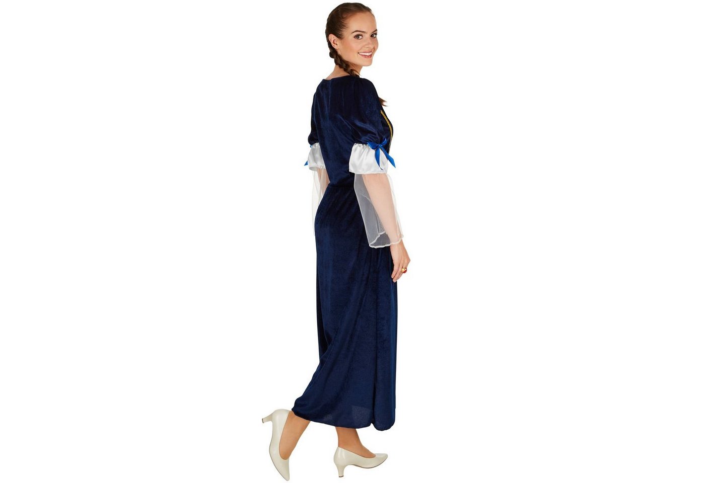dressforfun Kostüm Prinzessin/Adelige, in blau/weiß, Gr. L, Das Kostüm ist auch ideal, Königstochter-Kleid, Besteht aus wundervollem Satin und Pannesamt Bild 4