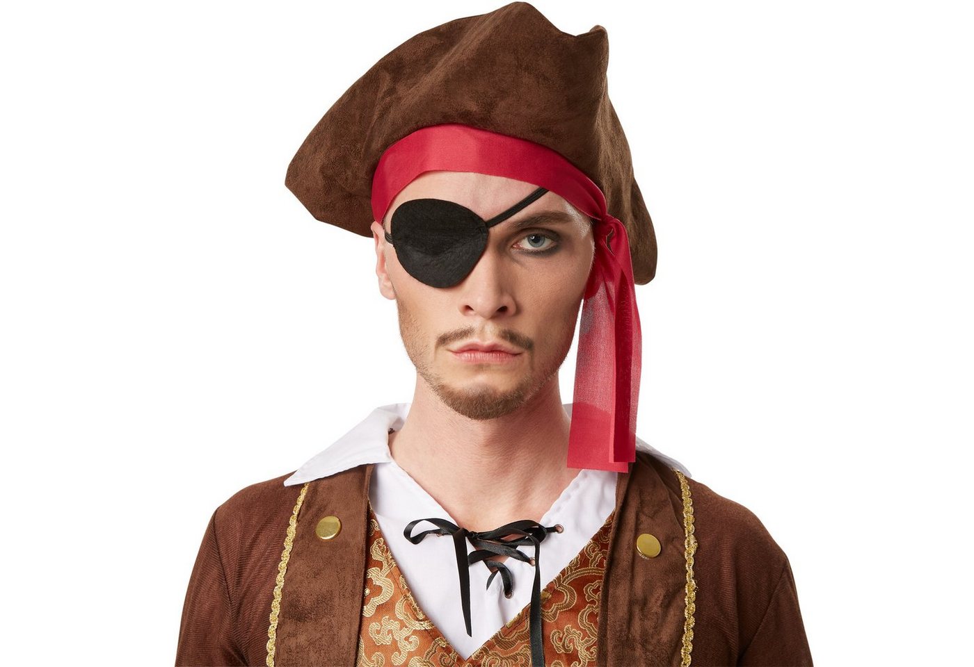 dressforfun Piraten-Kostüm Seeräuber, auch Freibeuter, Gr. L, Hemd mit V-Kragen zum Schnüren, in braun, Lange Hose mit Gummizug und großzügige Stiefelstulpen Bild 2