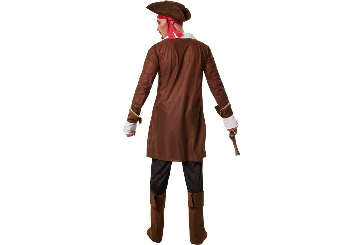 dressforfun Piraten-Kostüm Seeräuber, auch Freibeuter, Gr. L, Hemd mit V-Kragen zum Schnüren, in braun, Lange Hose mit Gummizug und großzügige Stiefelstulpen Bild 3