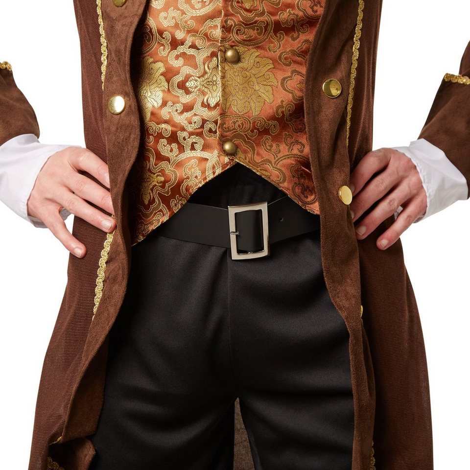 dressforfun Piraten-Kostüm Seeräuber, auch Freibeuter, Gr. L, Hemd mit V-Kragen zum Schnüren, in braun, Lange Hose mit Gummizug und großzügige Stiefelstulpen Bild 5