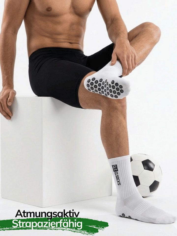 QOLONIA Socken Fußball Grip Socken Unisex Größe 39-46 3er Pack /QSOCKS (Packung, 3 Paar) Anti-Rutsch Fußballsocken & Feuchtigkeitsableitende Sportsocken Bild 4