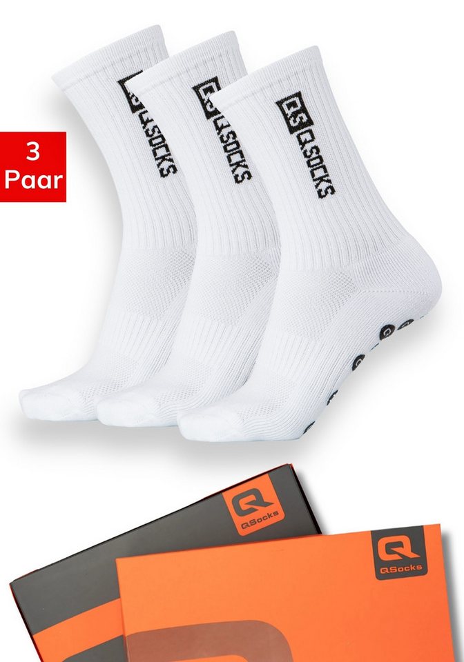 QOLONIA Socken Fußball Grip Socken Unisex Größe 39-46 3er Pack /QSOCKS (Packung, 3 Paar) Anti-Rutsch Fußballsocken & Feuchtigkeitsableitende Sportsocken Bild 5