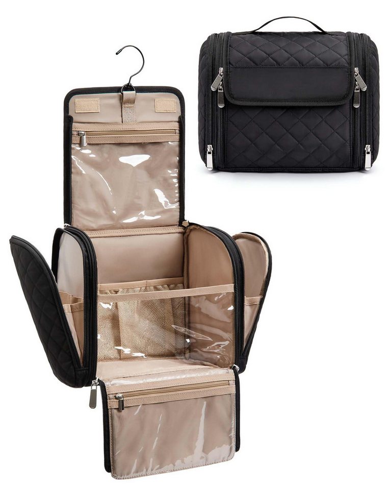 Zaewry Kosmetiktasche Kulturbeutel Damen, Kulturtasche zum Aufhängen, Toiletry Bag, Kosmetiktasche Reise Waschtasche Transparent für Makeup Bild 3
