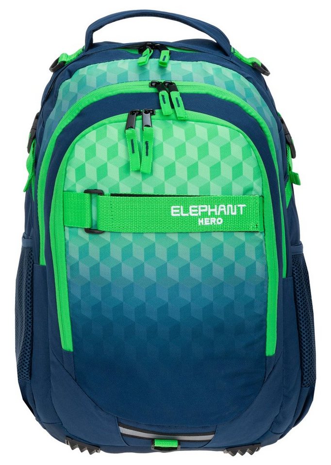ELEPHANT Schulrucksack Hero Signature Schultasche Digital Ready Set (4 Teile Schulrucksackset, 4-tlg., inkl. Mäppchen Box + Laptop Hülle Sleeve + 31 Teile Stifte), Rucksack Schulmappe Jungen Mädchen +rmlv