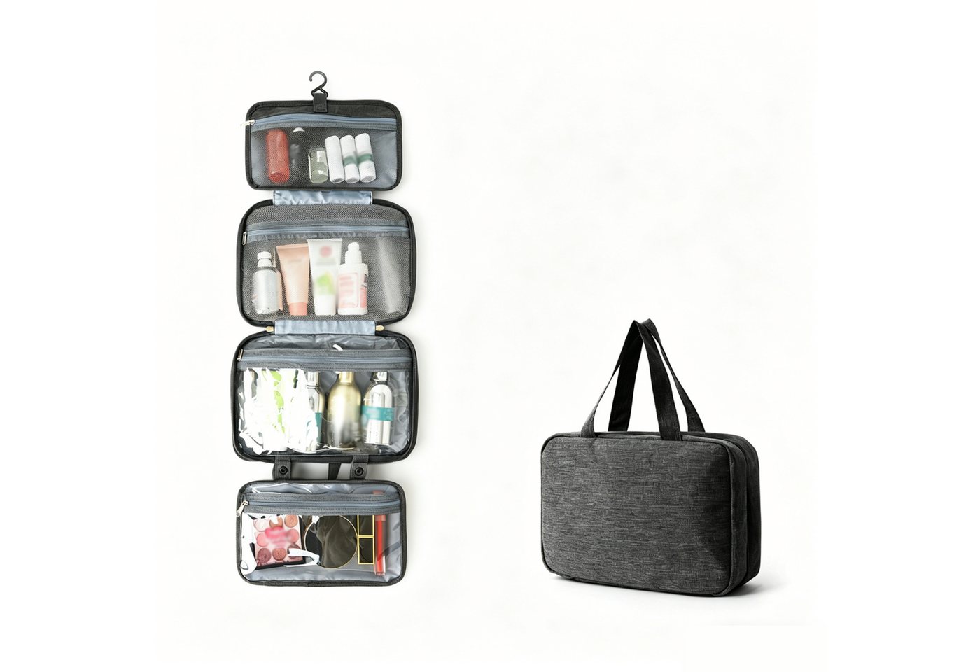 Jumpeak Kulturbeutel mehrfarbig,kompakt,Hautpflegeprodukte,Aufbewahrung,Kosmetiktasche (Spar-Set), langlebig,Kulturbeutel,Schutz,trocken,vielseitig,ReiseKosmetiktasche Bild 3