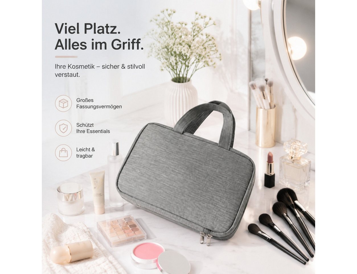 Jumpeak Kulturbeutel mehrfarbig,kompakt,Hautpflegeprodukte,Aufbewahrung,Kosmetiktasche (Spar-Set), langlebig,Kulturbeutel,Schutz,trocken,vielseitig,ReiseKosmetiktasche Bild 5