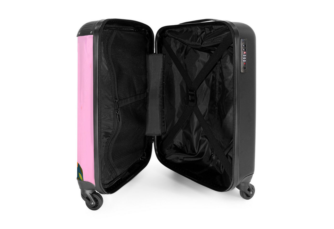 NoBoringSuitcases.com© Hartschalen-Trolley Tiere - Giraffe - Brille - Blumen 55x35x20cm, Reisetasche mit Rollen, Koffer Handgepäck Flugzeug