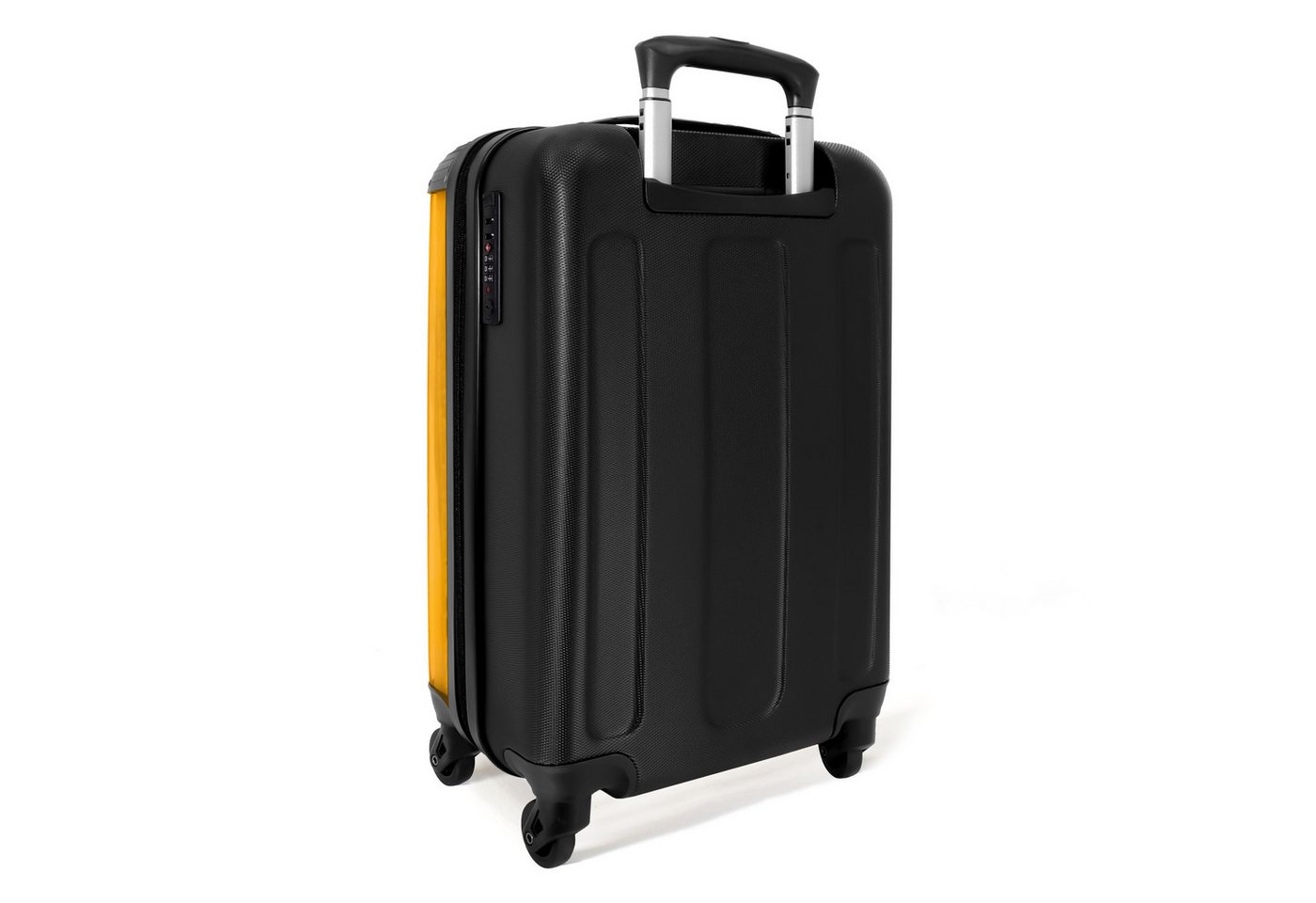 NoBoringSuitcases.com© Hartschalen-Trolley Panda - Brille - Hippie 55x35x20cm, 4 Rollen, Reisetasche mit Rollen, Koffer Handgepäck Flugzeug