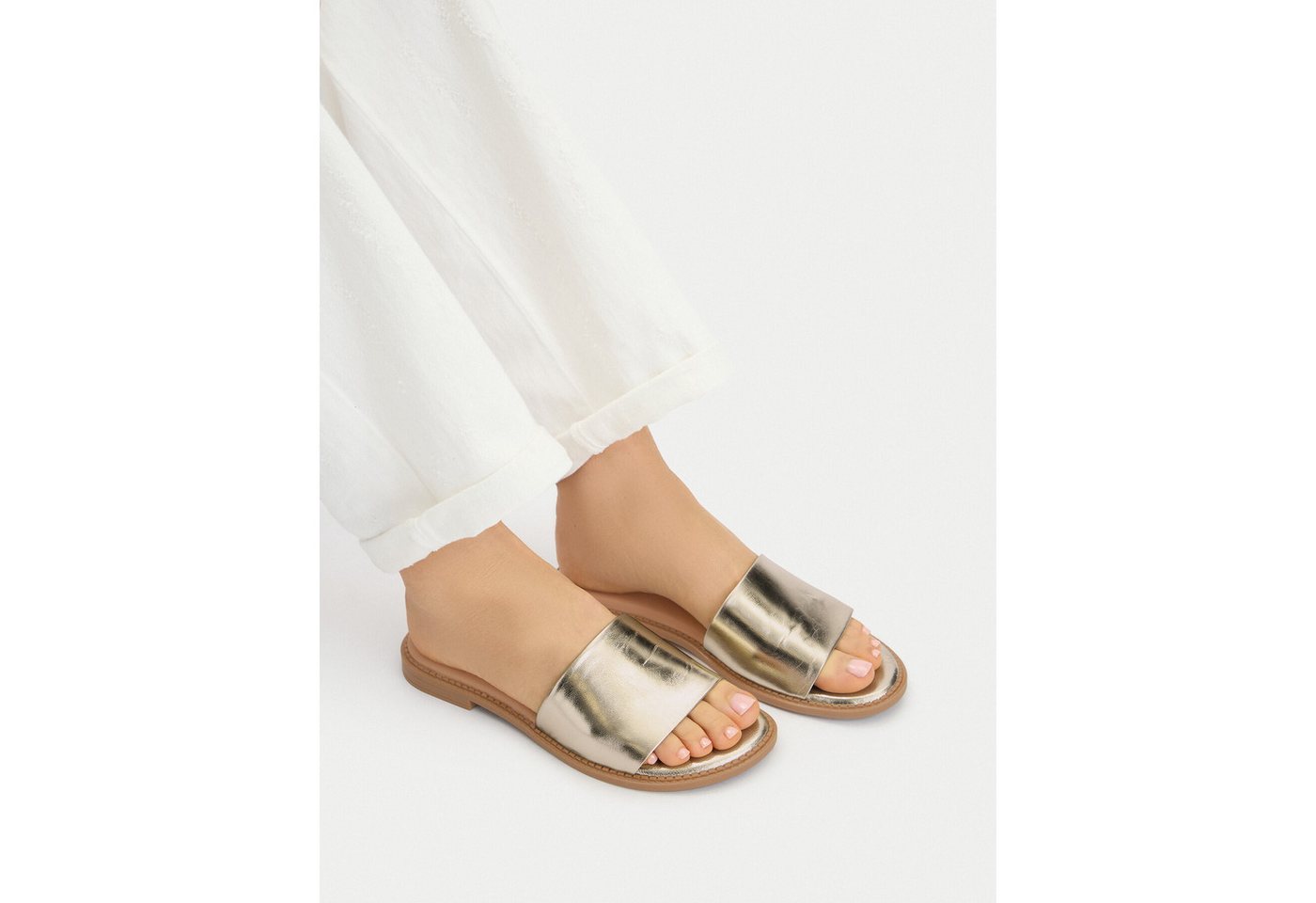 LASOCKI Lasocki Damen-Flip-Flops Gold Badepantolette Bild 4