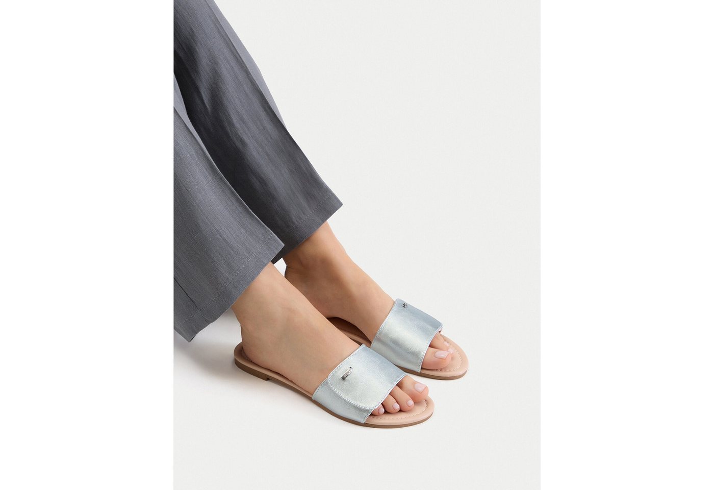 Jenny Jenny Damen-Flip-Flops in Silber Badepantolette