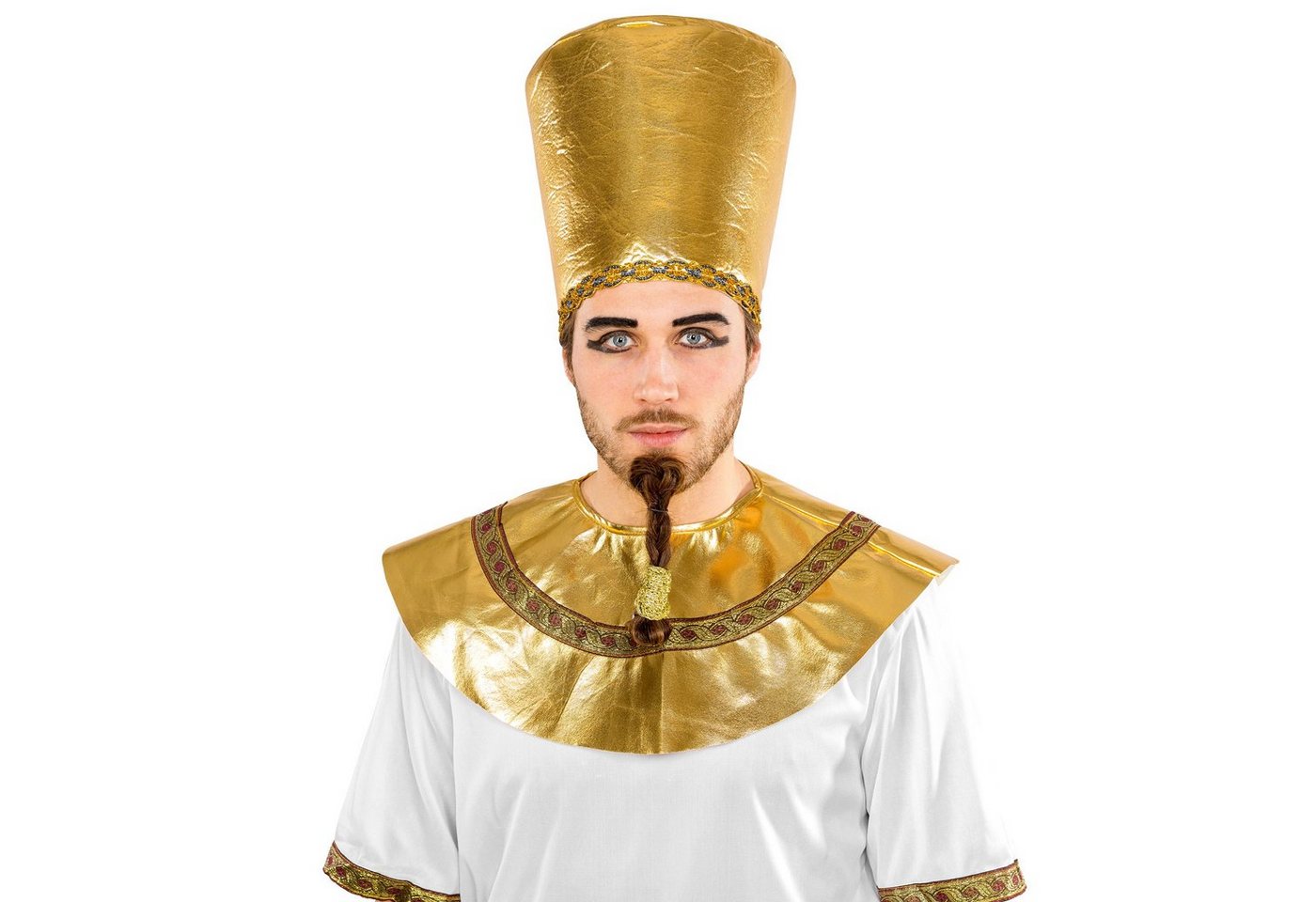 dressforfun Kostüm Pharao, auch Ägyptischer Herrscher, in weiß, Gr. XL, Bindegürtel, Schöner Kragen bindbar, Bequemes Gewand mit Bordüre an den Ärmeln Bild 4