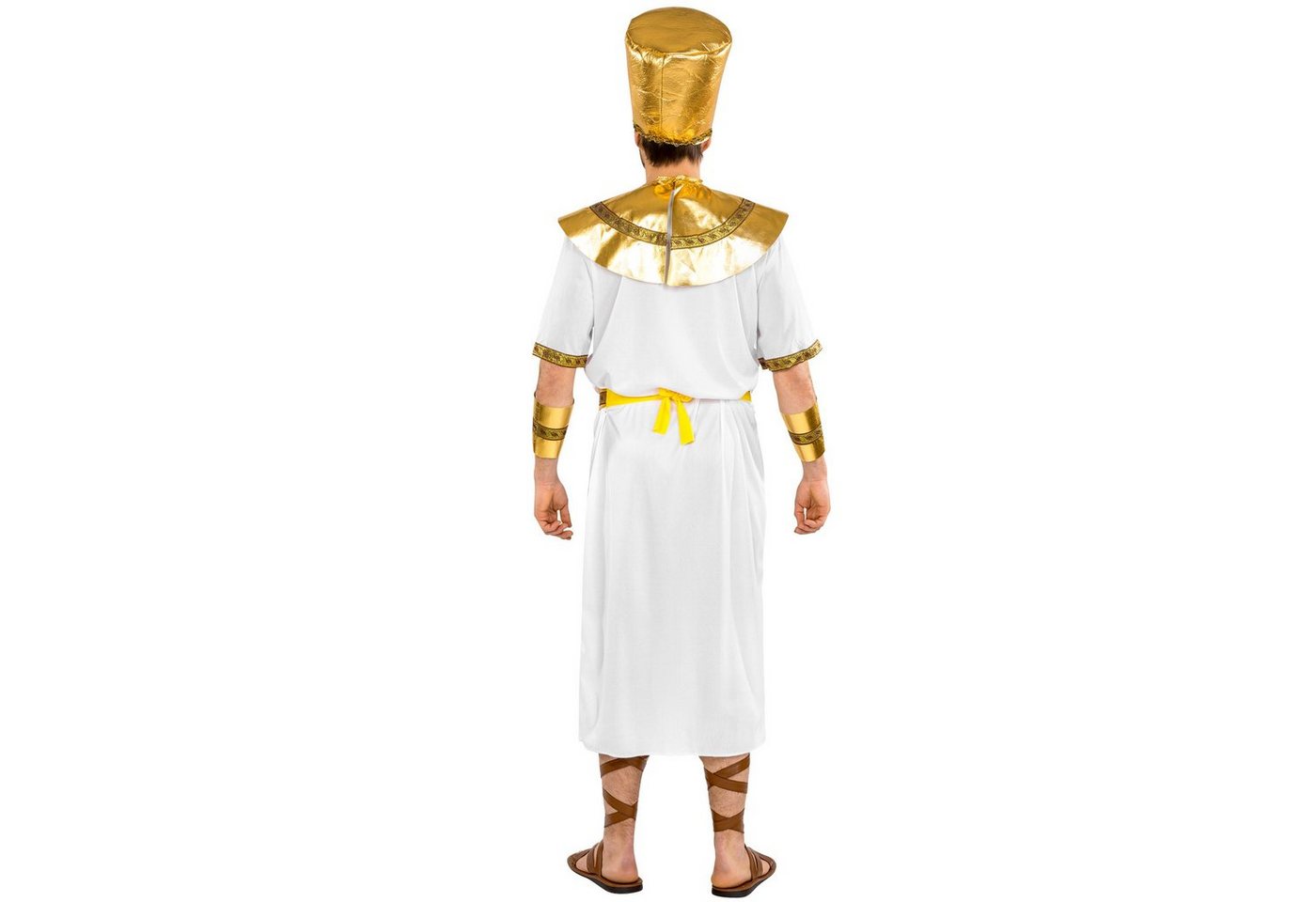 dressforfun Kostüm Pharao, auch Ägyptischer Herrscher, in weiß, Gr. XL, Bindegürtel, Schöner Kragen bindbar, Bequemes Gewand mit Bordüre an den Ärmeln Bild 5
