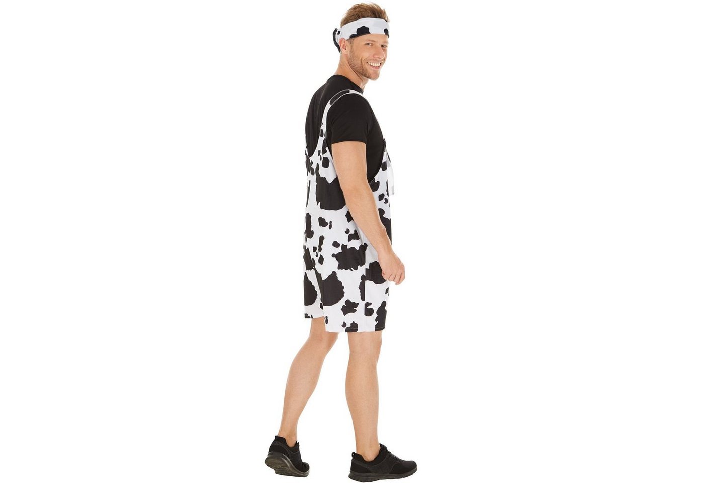 dressforfun Kostüm Rindvieh/Kalb, in schwarz/weiß, Gr. L, Coole und fetzige Latzhose, Weicher Flauschstoff, Große Latzhose vorn, Inkl. bequemen T-Shirt Bild 3