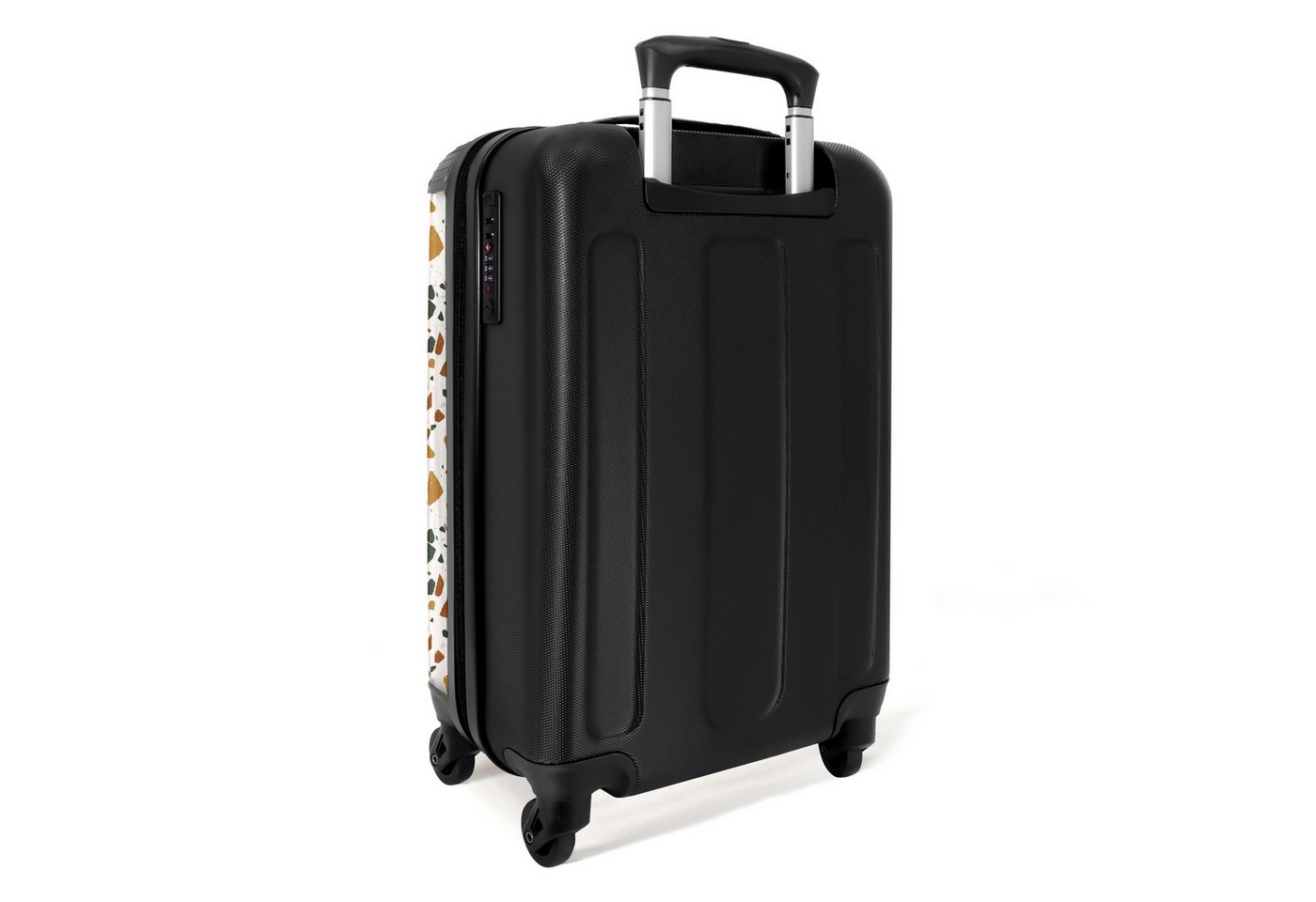 NoBoringSuitcases.com© Hartschalen-Trolley Terrazzo-Muster rost-ocker 55x35x20cm, Kinder Koffer Klein, Trolley Handgepäck, Reisekoffer Bild 5