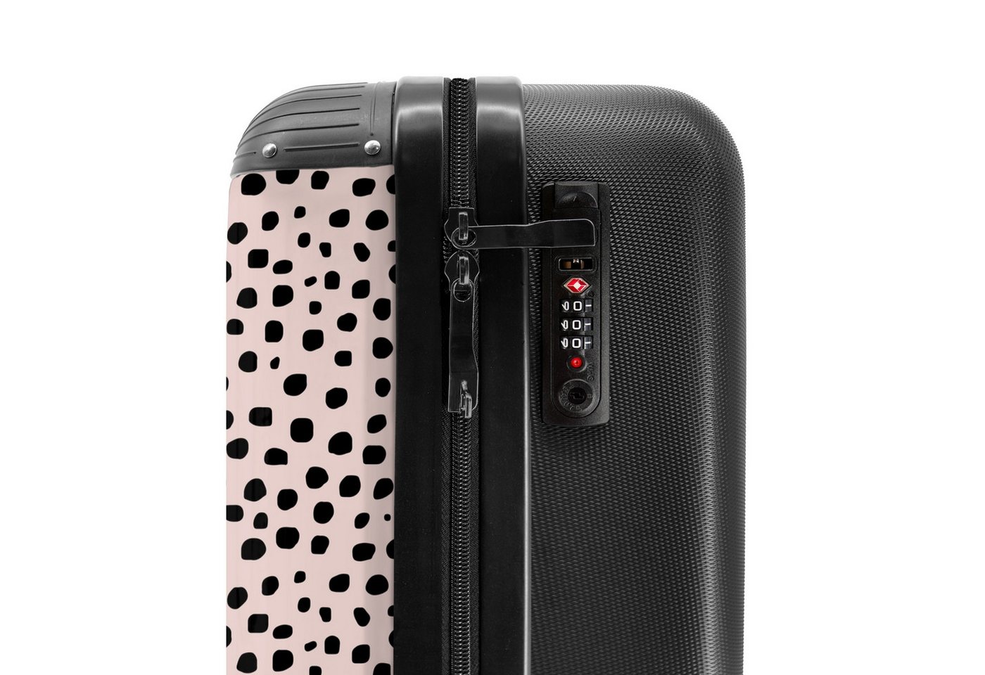 NoBoringSuitcases.com© Hartschalen-Trolley Dalmatiner-Muster auf zartem Rosa 55x35x20cm, Handgepäck Koffer & Trolleys, Luggage, Reisekoffer Frauen