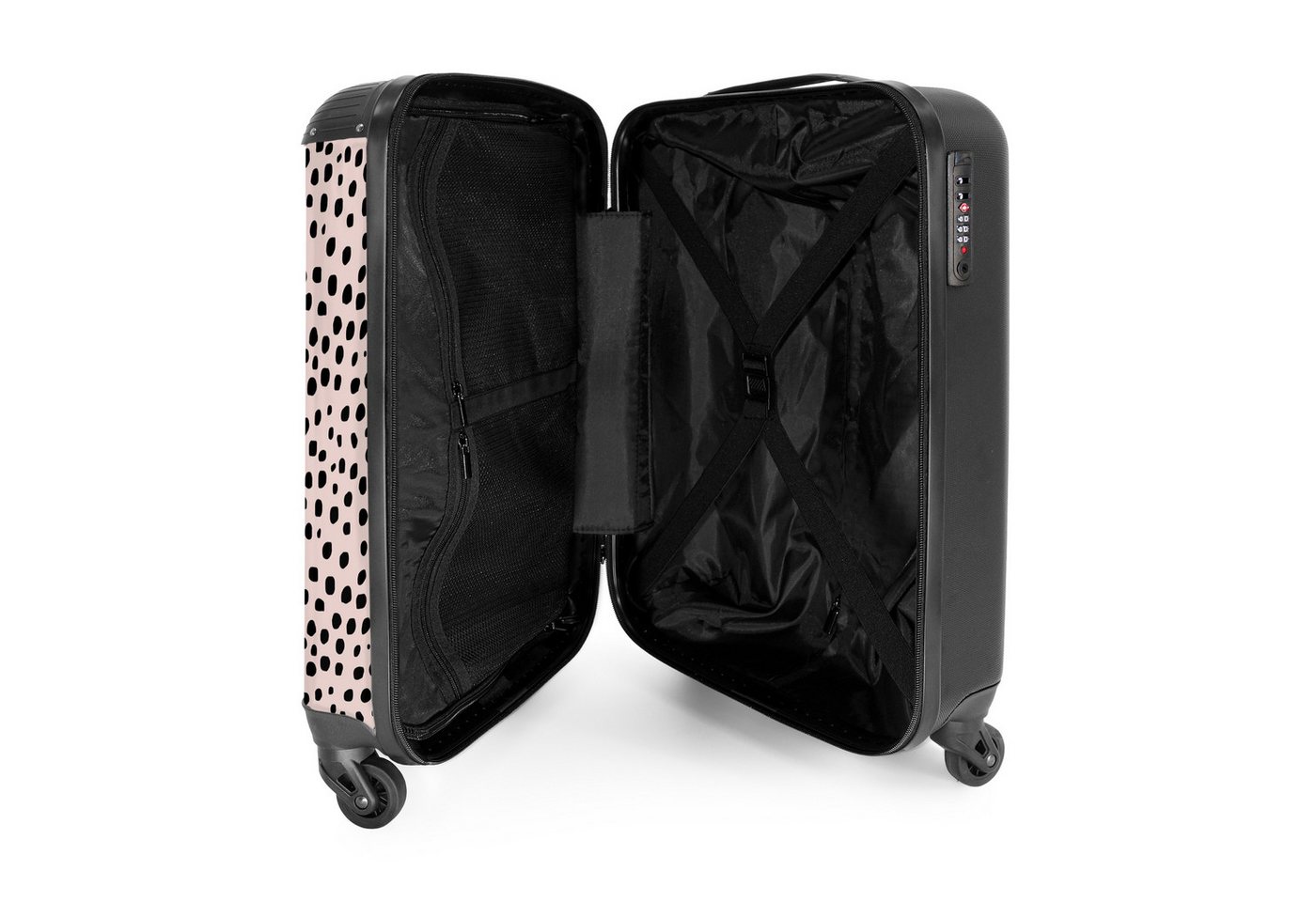 NoBoringSuitcases.com© Hartschalen-Trolley Dalmatiner-Muster auf zartem Rosa 55x35x20cm, Handgepäck Koffer & Trolleys, Luggage, Reisekoffer Frauen Bild 3