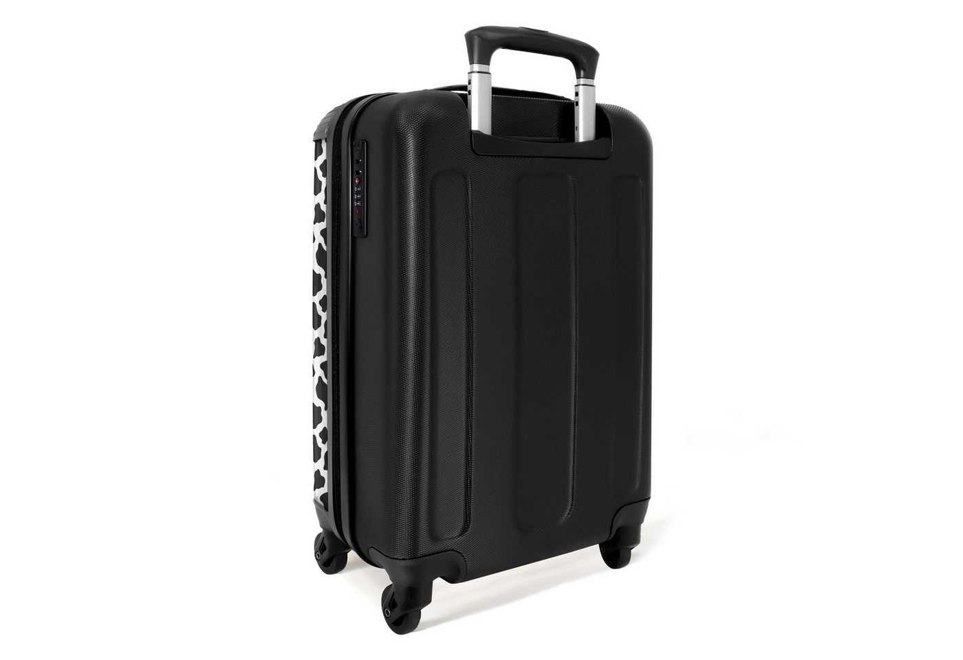 NoBoringSuitcases.com© Hartschalen-Trolley Schwarze und weiße Kuhflecken 55x35x20cm, 4 Rollen, Reisetasche mit Rollen, Koffer Handgepäck Flugzeug Bild 3