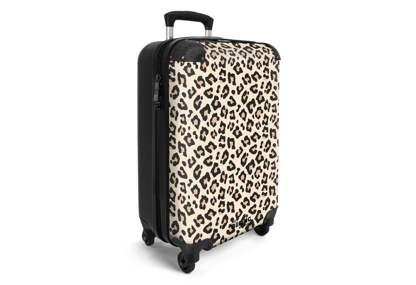 NoBoringSuitcases.com© Hartschalen-Trolley Beigefarbenes Leopardenfleckenmuster 55x35x20cm, 4 Rollen, Reisetasche mit Rollen, Koffer Handgepäck Flugzeug Bild 4
