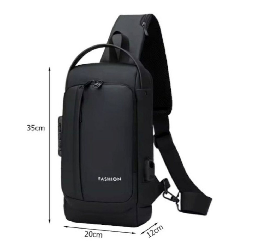 VERK GROUP Reiserucksack Stadtrucksack Sling Bag mit USB & Zahlenschloss - Wasserdicht
