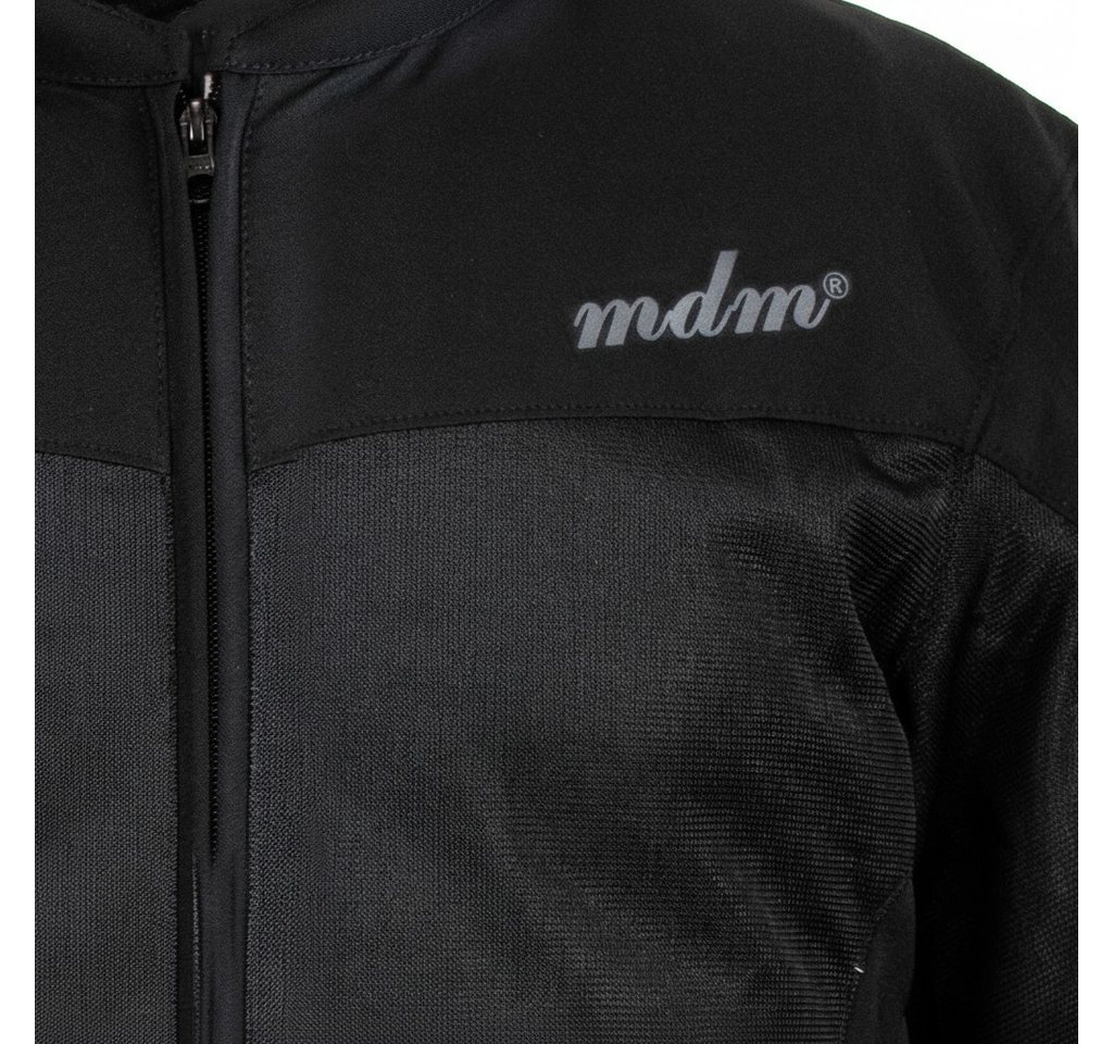 MDM Motorradjacke Herren Air Mesh Motorradjacke Schwarz, mit Protektoren, Atmungsaktiv Leicht für den Sommer Bild 3
